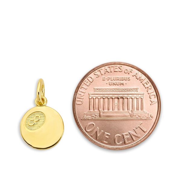 Solid 10k Gold 8-Ball Charm - Billiard Charm Good Luck Jewelry - Picture 3 of 8